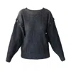 Mnk Atelier Knit Top In Charcoal