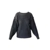 Mnk Atelier Knit Top In Black/grey/white