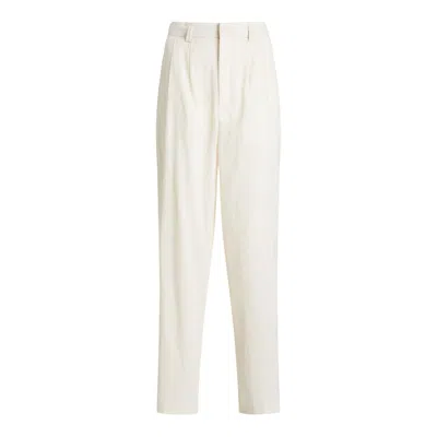 Mnk Atelier Women's High Rise Flowy Tailored Beach Pants - White