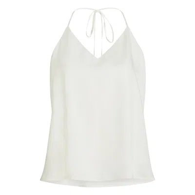 Mnk Atelier Women's Multi Tie Suede-satin Cami Top - White