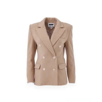 Mnk Atelier Women's Neutrals Yves Wool Double-breasted Blazer Dark Beige