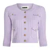 Mnk Atelier Purple 80s Cardigan In Pink/purple