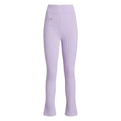 Mnk Atelier Women's Pink / Purple 80s Inspired Silk Blend Knit Pants - Lavender In Pink/purple
