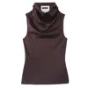 Mnk Atelier Brown Draped Top In Brown
