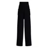 Mnk Atelier Women's Super High Rise Wide Leg Silk Blend Knit Pants - Black In Black