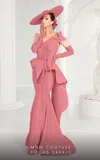 Mnm Couture 2553 Long Formal Mermaid Ruffle Dress In Pink