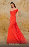 Mnm Couture 2769 Fitted Long Ruched Formal Evening Dress In Orange