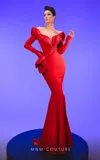 Mnm Couture 2791 Long Formal Fitted Mermaid Evening Dress In Red