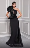 Mnm Couture 2799a Mermaid Long Formal Peplum Overskirt Prom Dress In Black
