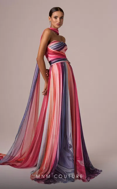 Mnm Couture E0080 Prom Long Evening Formal Dress In Multi