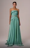Mnm Couture E0082 Long Formal Evening Prom Dress In Green