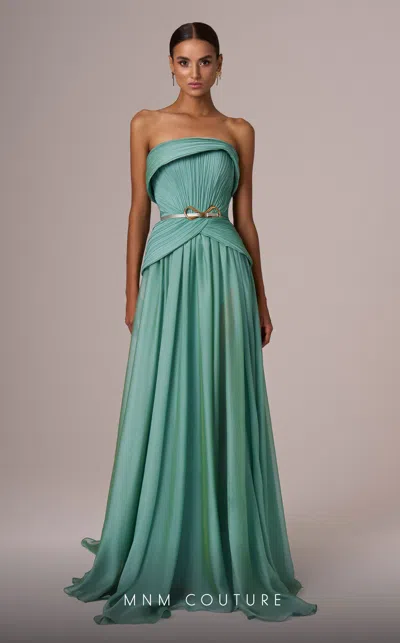 Mnm Couture E0082 Long Formal Evening Prom Dress In Green