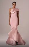 Mnm Couture E0083 Long Mermaid Formal Pleated Prom Dress In Pink
