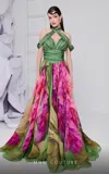 Mnm Couture F02864 Long Formal Floral Print Evening Dress In Multi