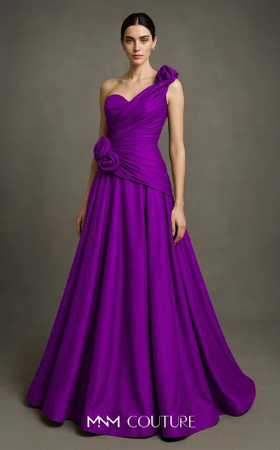 Mnm Couture F02923 A Line Long Formal Evening Dress In Purple