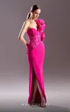 Mnm Couture G1530 Long Fitted Ruched Formal Evening Dress In Pink