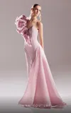 Mnm Couture G1532 A Line Overskirt Long Ruffle Formal Dress In Pink
