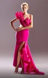 Mnm Couture G1538 Long Formal Pleated Slit Prom Dress In Pink