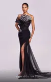 Mnm Couture G1800 Pleated Metallic Long Formal Fitted Prom Dress In Black