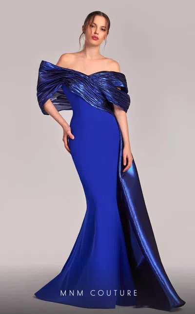Mnm Couture G1840 Mermaid Fit Long Formal Metallic Evening Dress In Multi