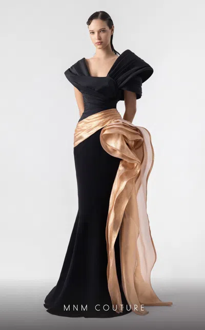 Mnm Couture G1910 Fitted Long Formal Mother Of The Bride Dress In Multi