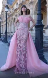Mnm Couture K4023 Fitted Long Formal Pleated Evening Dress In Pink
