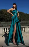 Mnm Couture K4027 Long A Line High Slit Formal Evening Dress In Green