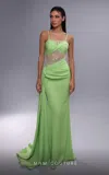 Mnm Couture K4081 Long Formal Beaded A Line Sequin Evening Dress In Green