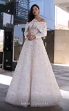 Mnm Couture K4131 A Line Beaded Sequin Long Forml Evening Dress In White