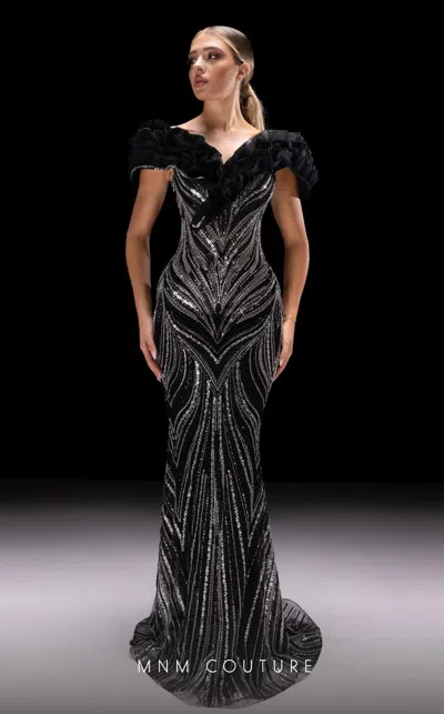 Mnm Couture K4218 Mermaid Fit Long Formal Beaded Prom Evening Dress In Animal Print