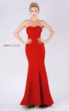 Mnm Couture M0002 Long Mermaid Fit Evening Prom Dress In Red