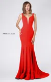 Mnm Couture M0008 Fitted Long Formal Mermaid Evening Dress In Red