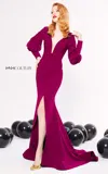 Mnm Couture N0319 Long Sleeve Formal Mermaid Evening Dress In Pink