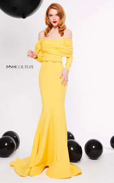 Mnm Couture N0324 Fitted Long Formal Mermaid Evening Dress In Yellow