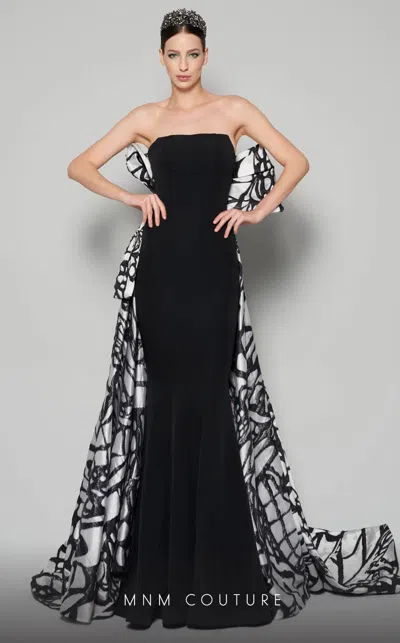 Mnm Couture N0395 Prom Long Fitted Formal Overskirt Evening Prom Dress In Blue