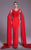 Mnm Couture N0534 Fitted Ruched Formal Long Evening Dress In Red