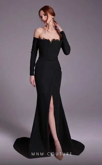 Mnm Couture N0541 Long Fitted Formal Evening Mermaid Dress In Black