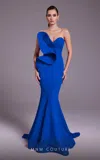 Mnm Couture N0548 Long Formal Evening Fitted Mermaid Dress In Blue