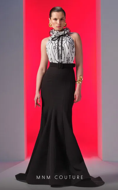 Mnm Couture N0615 Formal Long Mermaid Fit Evening Dress In Black