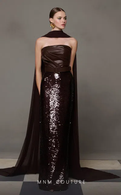 Mnm Couture N0629 Long Fitted Sequin Formal Prom Dress In Multi