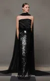 Mnm Couture N0629a Prom Pleated Sequin Long Formal Dress In Black