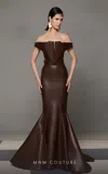 Mnm Couture N0630 Long Mermaid Fit Formal Evening Prom Dress In Brown