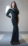 Mnm Couture V07245 Fitted Long Formal Evening Dress In Black