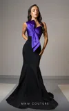 Mnm Couture V07400 Long Mermaid Fit Two Tone Formal Prom Dress In Multi