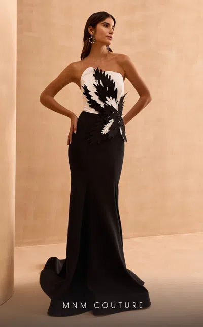 Mnm Couture V07442 Long Mermaid Formal Fitted Prom Dress In Black