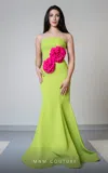 Mnm Couture V07548 Long Mermaid Fit Prom Formal Evening Dress In Green