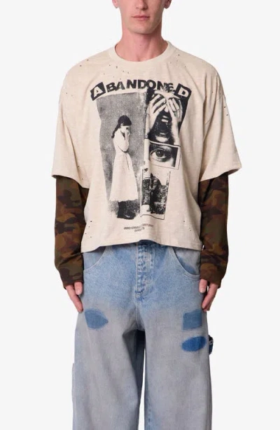 Mnml Abandoned Graphic Layered Long-sleeve T-shirt In Neutral