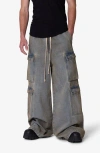 Mnml Astro Rave Oversize Double Cargo Jeans In Blue
