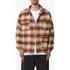 Mnml Asymmetric Pocket Flannel Button-up Shirt In Brown