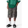 Mnml Baggy Distressed Cargo Shorts In Green